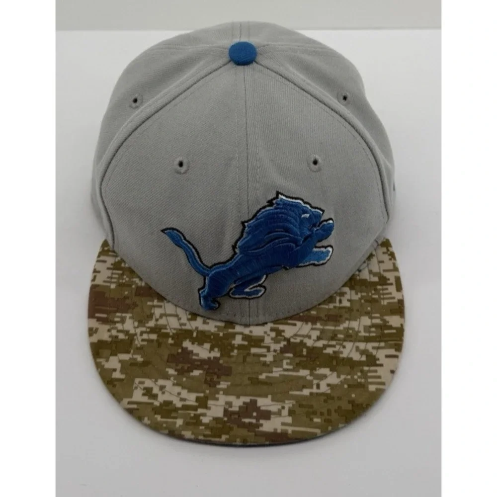 New Era 59FIFTY Detroit Lions Hat Grey Digital Camo NFL Fitted Size 6 3/4 2013